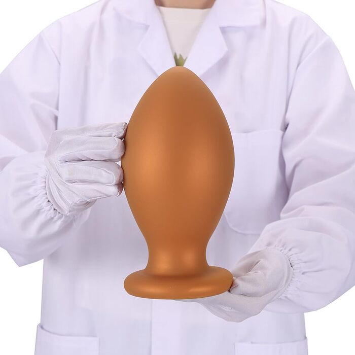 Анальний плагін Kuaecr Silikon з соском, для чоловіків та жінок, масаж G-точки, простати, анатомічний, силікон, золото