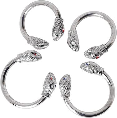 Чоловічий пеніс-кільце з двома зміїними головами, срібло, 30 мм