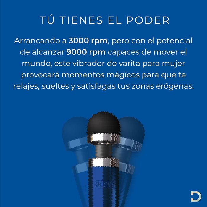 Масажер для тіла Doxy Die Cast 3: перезаряджуваний жіночий вібратор Magic Wand (блакитний)