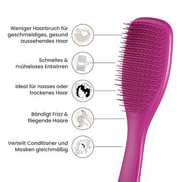 Щітка для волосся Tangle Teezer Ultimate Detangler для вологого та сухого волосся, розплутувальна щітка для всіх типів волосся, Raspberry Pink