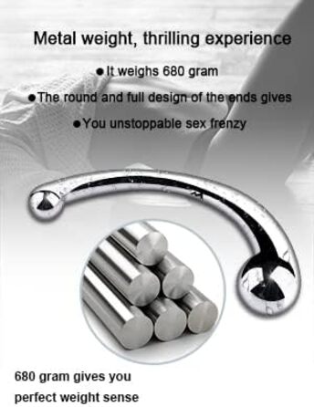 Анальний плуг Doppelkopf з металу, стимулятор G-точки, для чоловіків та жінок, 680г