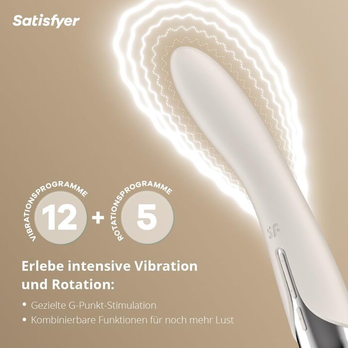 Вібратор Satisfyer Spinning Vibe 1 G-Punkt - 12 вібрацій та 5 програм обертання | Інтимні іграшки для жінок | Водонепроникний (IPX7) | З кремом