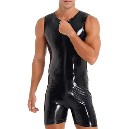 Комбінезон чоловічий AIEOE з ПВХ, облягаючий, чорний (L)