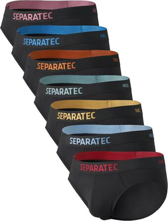 Боксерки чоловічі Separatec 7 шт. з подвійним мішечком, бамбук/район, чорні