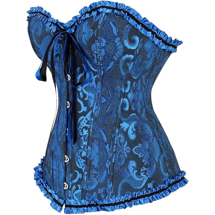 Жіноче корсетне приглудне (корсет-бюстгальтер) з корсетом над грудьми, темно-синій, M