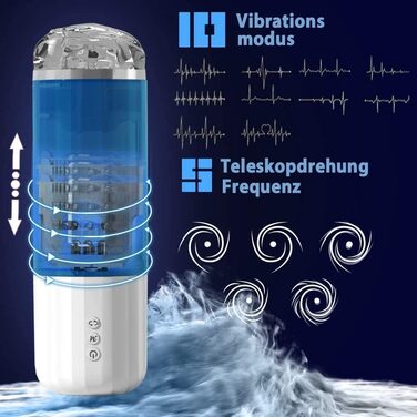 Електричний секс-іграшка для чоловіків з 10 режимами вібрації та телескопічним регулюванням
