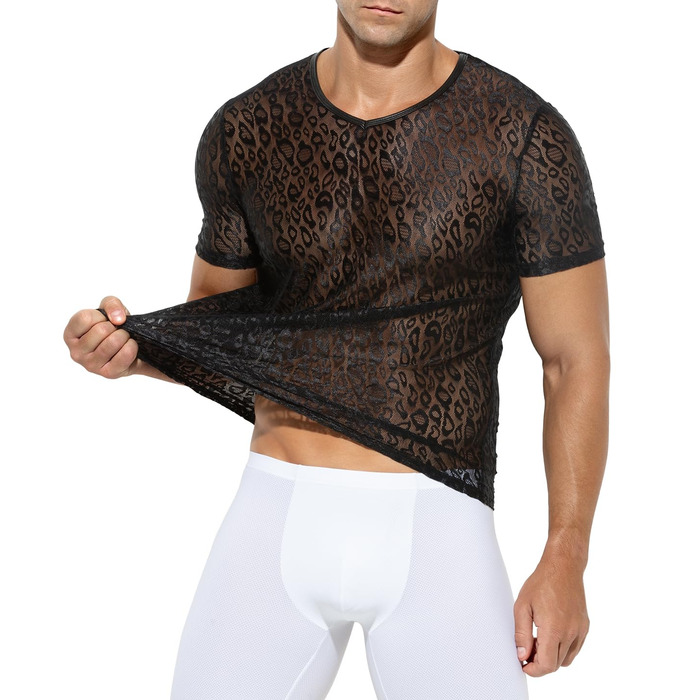 Чоловічий костюм для рейву Casey Kevin Netzhemd, чорний, розмір XXL