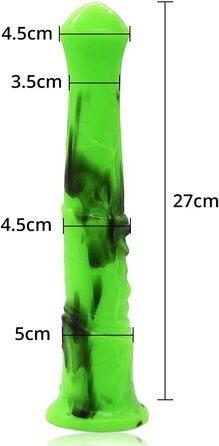 Аналдильт для чоловіків та жінок Roluck 27 см, стимулятор G-точки, масажер простати (зелений + чорний)
