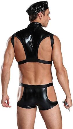 Чоловіча еротична білизна Duohropke: комплект, боді, танга, костюм, поліцейський, для свята, чорний