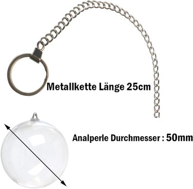 Скляний анальний дildo ScreaAss 28 см з кулями та ланцюгом, G-spot, для чоловіків та жінок, червоний комплект