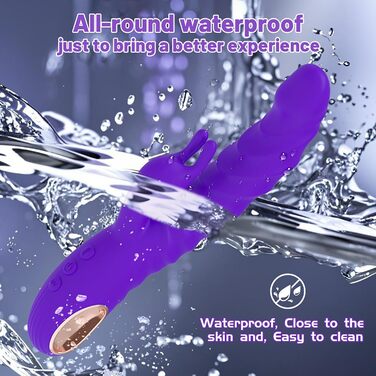 Вібратор для жінок G-Spot з подвійною стимуляцією (кролик), 10 режимів, LZYLWC (фіолетовий)