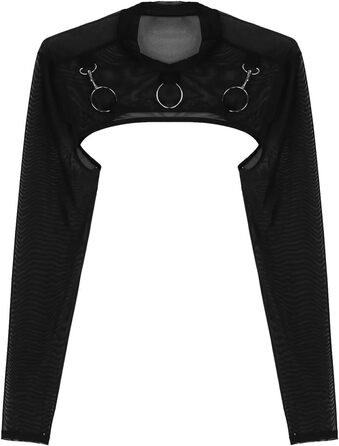 Чоловіча прозора мотоодійна футболка з довгим рукавом, виріз O-Ring, сітчаста напівкроп-футболка для вечірок та клубів