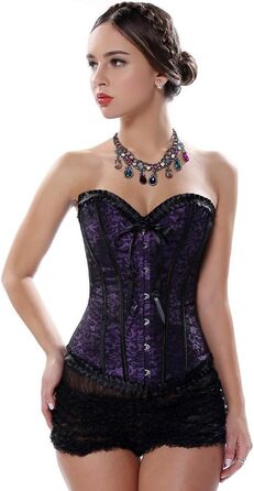 Корсетний корсаж для жінок великих розмірів, сексуальний, фіолетовий, Dessous