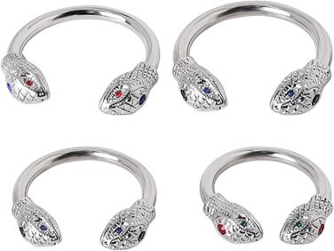 Чоловічий пеніс-кільце з двома зміїними головами, срібло, 30 мм