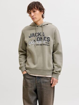 Чоловічий худі з капюшоном JACK & JONES Mae Logo Hoodie (розмір S, колір Vetiver)