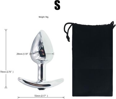 Анальний набір Metall: металевий анальний плаг з Т-подібною основою (S/M/L), стимулятор простати та G-точки для жінок та чоловіків. Тренажер для анального розтягування з кристалом.