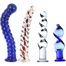 Набір анальних пробок зі скла ScreaAss 4 Stile: комплект з 4 анальних пробок, кристалічне скло, G-точка, масажер простати, для жінок та чоловіків