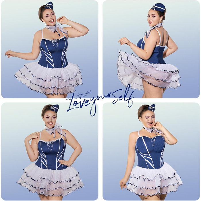 Костюм для косплею WeiDuoLuo для стюардес у великих розмірах, жіноча білизна