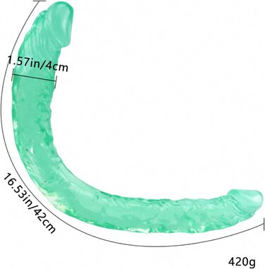 Анальний масажер-вібратор з двома головками, 42 см, з ПВХ, для чоловіків та жінок