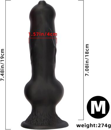 Анальний масажер для дорослих у вигляді вовка, силікон, різні розміри (XS/S/M/L/XL), стимулює G-spot та простату