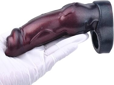 Секс-іграшка для чоловіків: реалістичний пеніс-маншет з потовщеним кільцем, для збільшення та подовження, з рідкого силікону