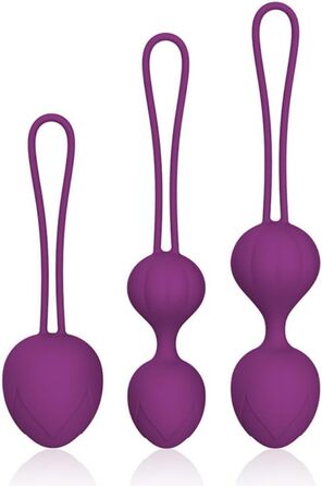 Силіконові вагінальні кульки Кегель 3 шт. (фіолетовий) - тренажер для зміцнення м'язів та сексуального здоров'я