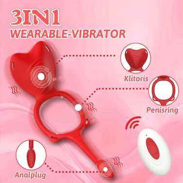 Набір вібраторів для жінок ZWFUN 3-в-1 з пультом дистанційного керування: анальні вібратори, стимулятори клітора, Dildo для G-точки. 10 режимів, анальні плагіни.