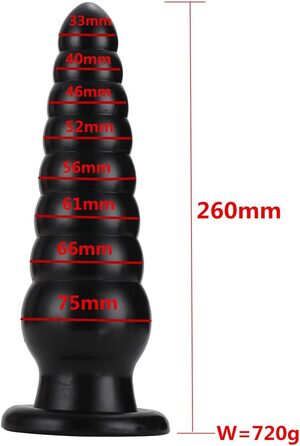 Анальний дildo Hrekssi XL з сильним присоском – гнучкий анальний масажер для дорослих, чорний