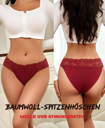 6-пакет жіночих трусиків: мереживо, бавовна, сексуальні, дихаючі, м'які, hipster, S-XL