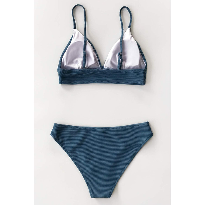 CUPSHE Купальник жіночий: двочастинний бікіні з високою талією, блакитний