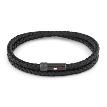 Шкіряний браслет Tommy Hilfiger для чоловіків з магнітною застібкою, чорний