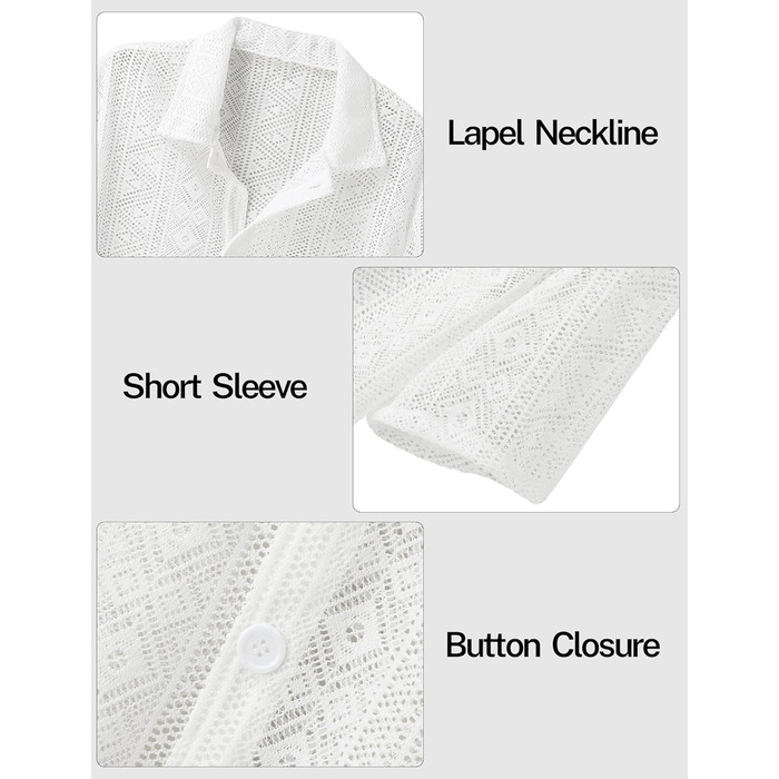 Чоловіча літня сорочка з мереживом AIEOE, прозора сітка, топ, футболка з сітки для фестивалю, 4XL, білий