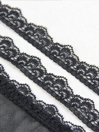 Маска для очей Quizzhe з мереживом - сексуальна маска для сну, косплей, Хелловін, Валентинка (чорна)