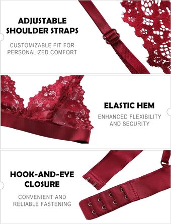 Даен BH 3 шт. мереживний бюстгальтер без кісточок, мереживний бюстгальтер Даен, сексуальний прозорий бюстгальтер, бюстгальтер без кісточок, бюстгальтер балконет, бюстгальтер пуш-ап, S-L, білий, чорний, блакитний (рожевий, червоний, блакитний, M)