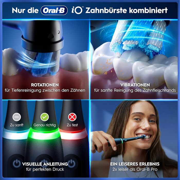 Електрична зубна щітка Oral-B iO Series 5 Matt Black: 5 режимів чищення, насадка та дорожній футляр, чорна