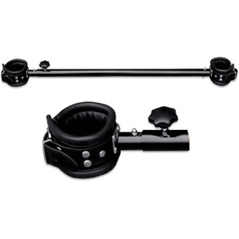 Спрейзер металевий регульований чорний, спрейзер для ніг з шкіряними фіксаторами для ніг, з підкладкою