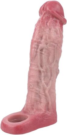 Реалістичний пеніс-чохол з кільцем для яєчок з рідкого силікону - секс-іграшка для чоловіків, збільшення та подовження, для пар