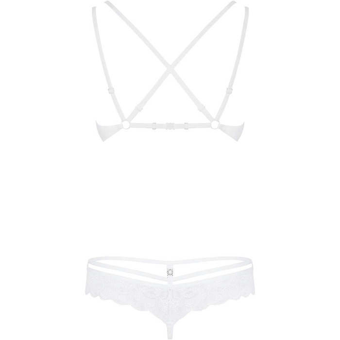 Комплект жіночої білизни Obsessive: бюстгальтер та труси (S-M, білий)