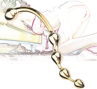 Анальний масажер-вібратор з подвійним наконечником з нержавіючої сталі для чоловіків та жінок (золотий)