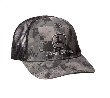 Чоловіча кепка John Deere Digital Camo з сіткою та вишивкою, універсальний розмір, чорна