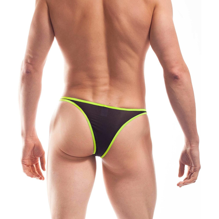 WOJOER Tanga з еластичною стрічкою Mini Push, чоловіча білизна для пляжу та повсякденного носіння, преміум-якість, Made in Germany (M, Чорний)