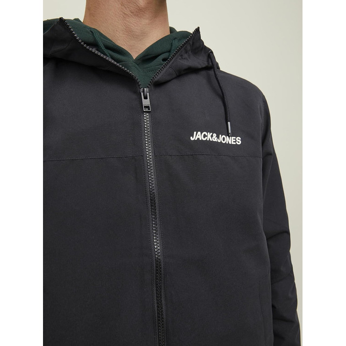 Чоловіча куртка-бомбер JACK & JONES Mae Bousonjacke, темно-синя з чорними деталями, розмір XS