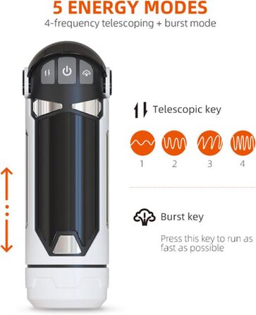 Електричний масажер для чоловіків з функцією нагріву та телескопічним дизайном