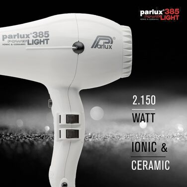 Професійний фен для волосся Parlux 385 Powerlight Ionic & Ceramic, білий
