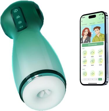 Електричний статевий аксесуар JFRong з додатком, 9 сосків, телескопічна ротація, для чоловіків, стимулятор пеніса, 3D вагіна, аудіофункції