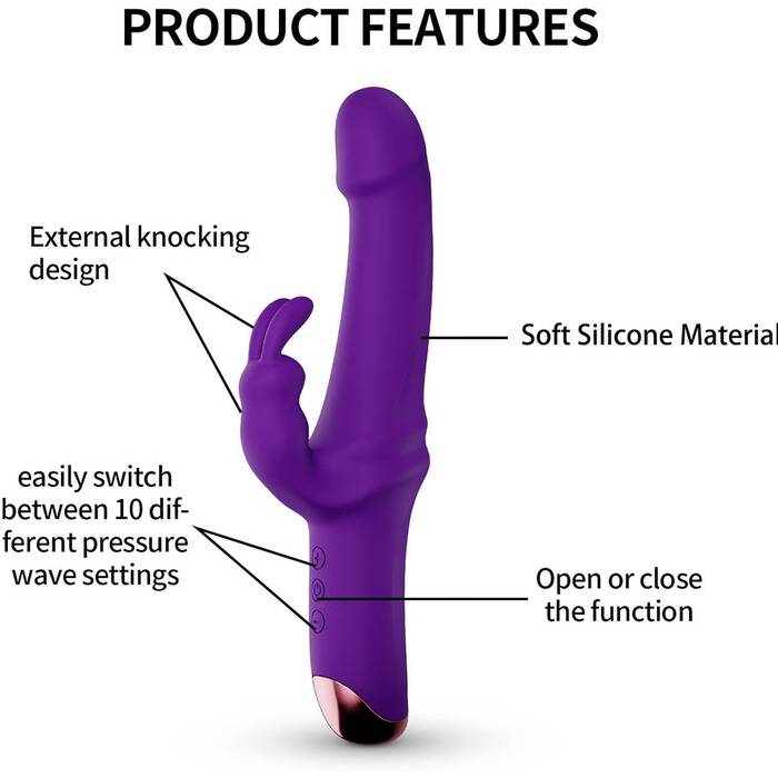 Вібратор Rabbit Silikon Dildo з 10 режимами вібрації - Інтимна іграшка для жінок та пар, Червоний