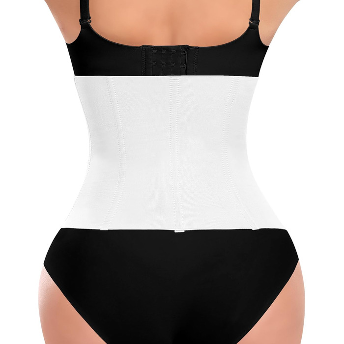 Корсет для талії жіночий, вашіння живота, модель Mieder, корсаж Shapewear, з 3 рядами гачків, 7 сталевих кісток, білий, 24.5 см, XXL