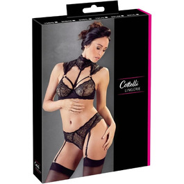 Cottelli Collection: Комплект бюстгальтера та трусиків мереживний, чорний, розмір 85C/L