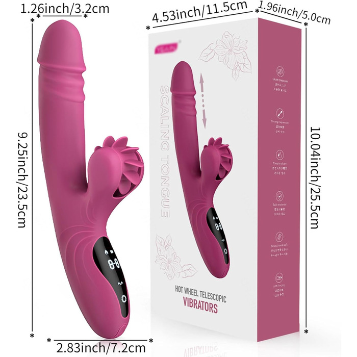 Вібратор для жінок Rabbit з 9 функцій та режимом нагріву, фіолетовий