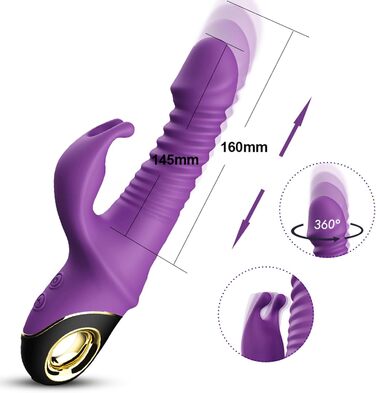 Вібратор для жінок з вібрацією клітора та G-точки, анальний вібратор, секс-іграшка з 9 режимами вібрації, для пар
